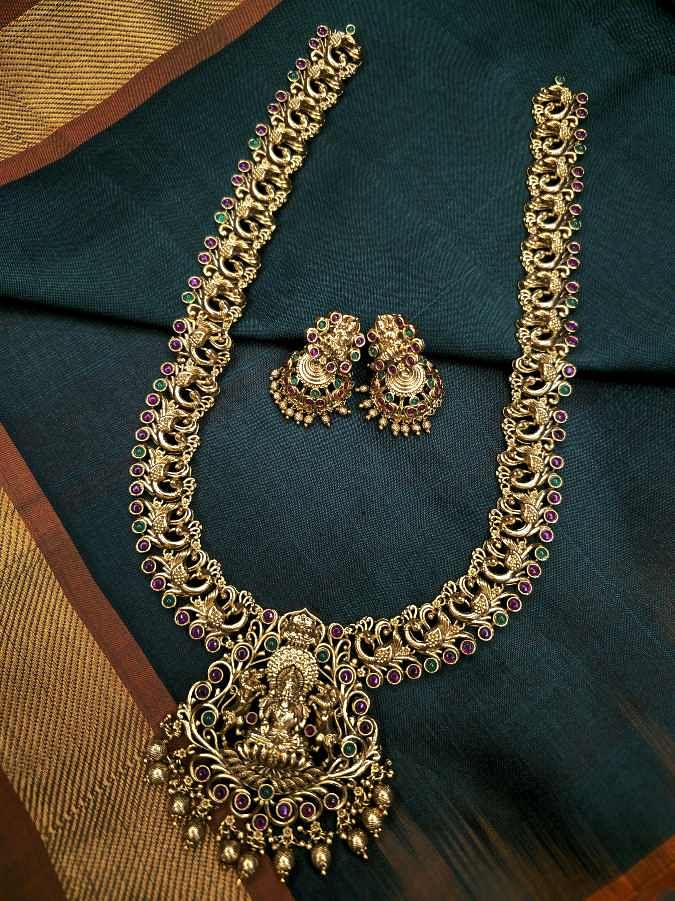 Antique outlet Green Color Varalakshmi Haram/Necklace